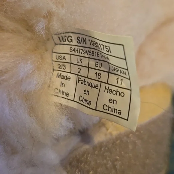 UGG Patchwork Furry Boots Sz 2-3 - Picture 3 of 6